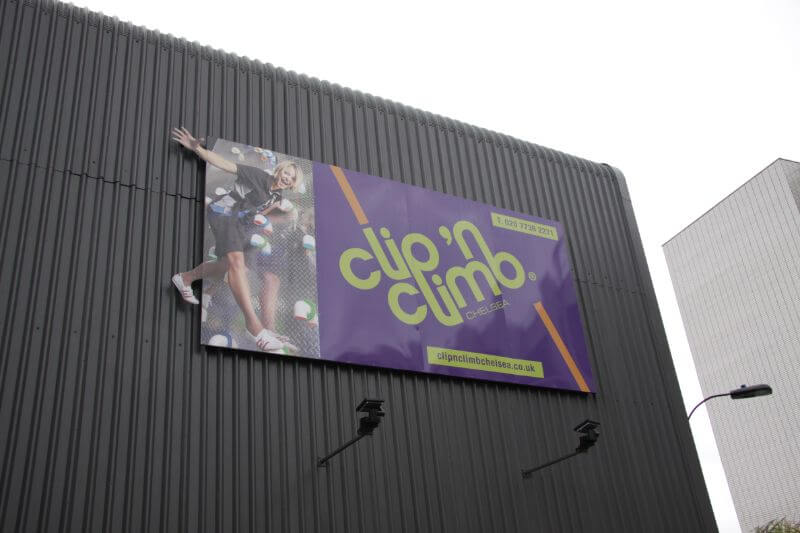 Clip N Climb warehouse sign